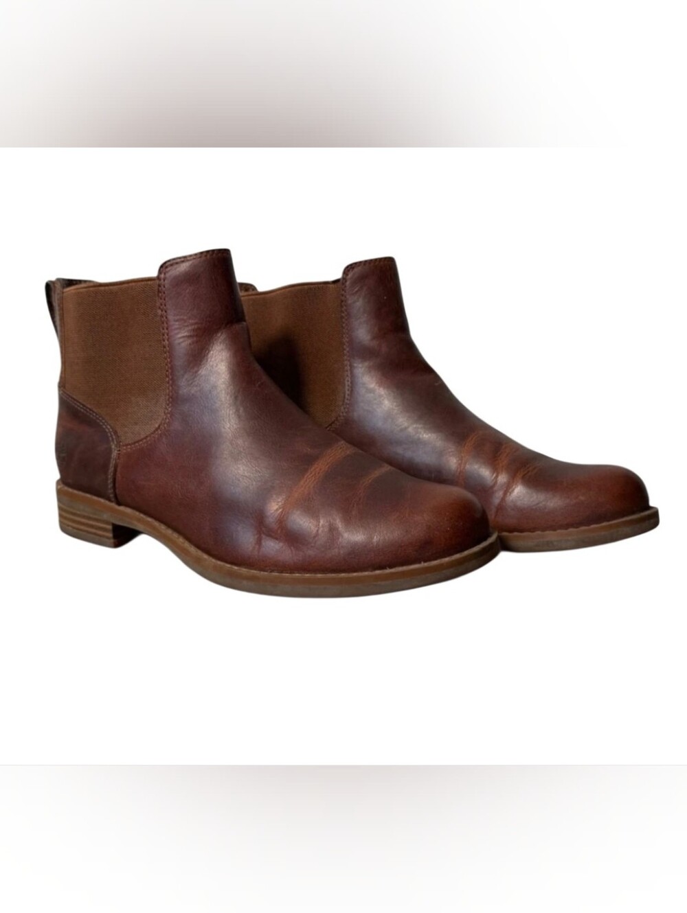 Timberland Magby Women's Cognac Brown Leather Chelsea Boots Size 7.5 US